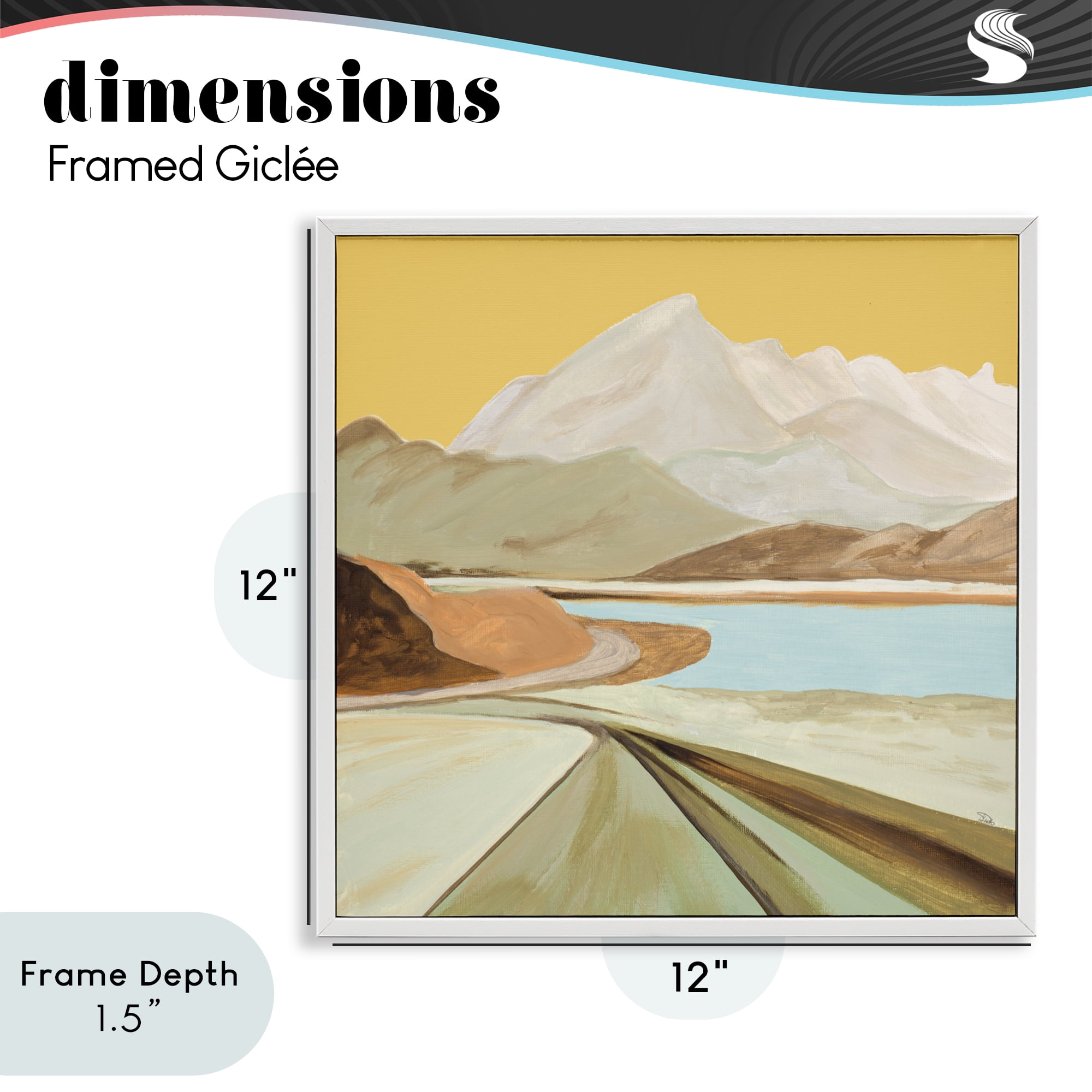 Stupell Industries Retorno Mountain Sunrise White Framed Giclee Art, design by Patricia Pinto