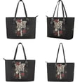 thumbnail image 3 of TSOVTHRID Skeleton Rose Print Purse and Handbag for Women, Tote Shoulder Bag, Top Handle Handbag with Matching Wallet, Large Leather Satchel Bag, Black, 3 of 4
