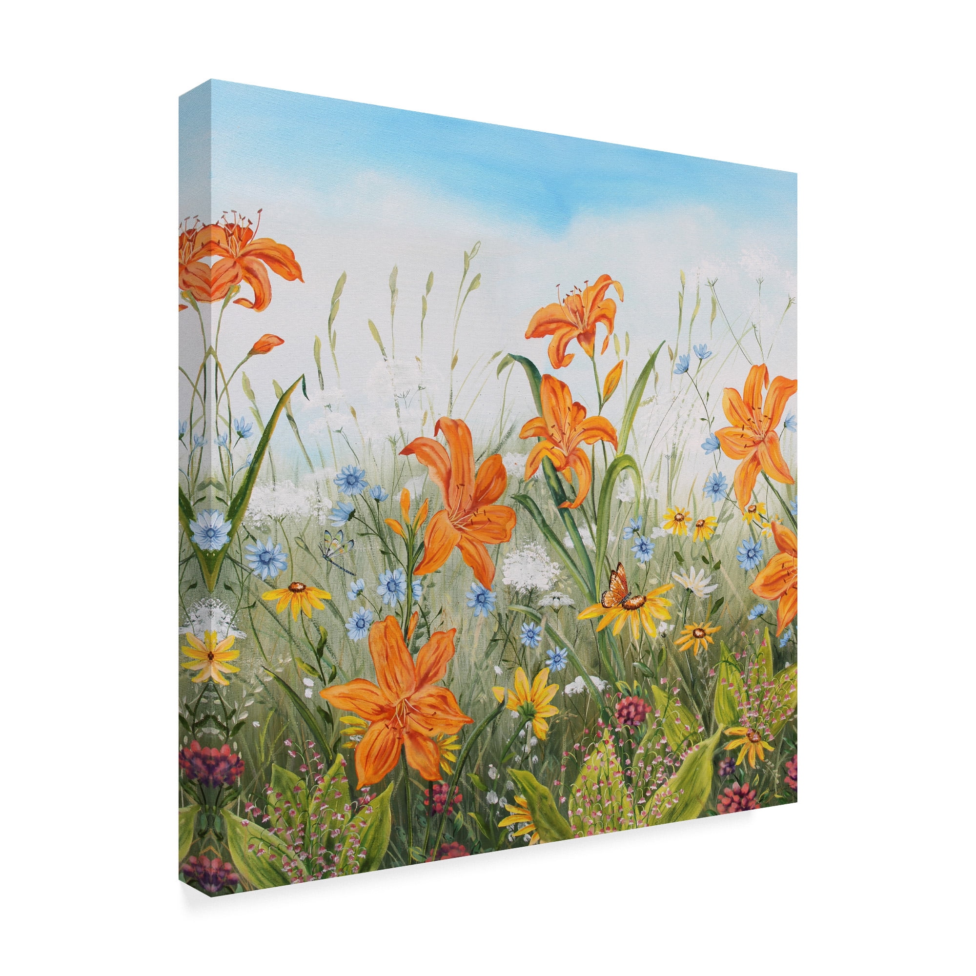 Trademark Fine Art 'Wildflowers Sky' Canvas Art by Jean Plout