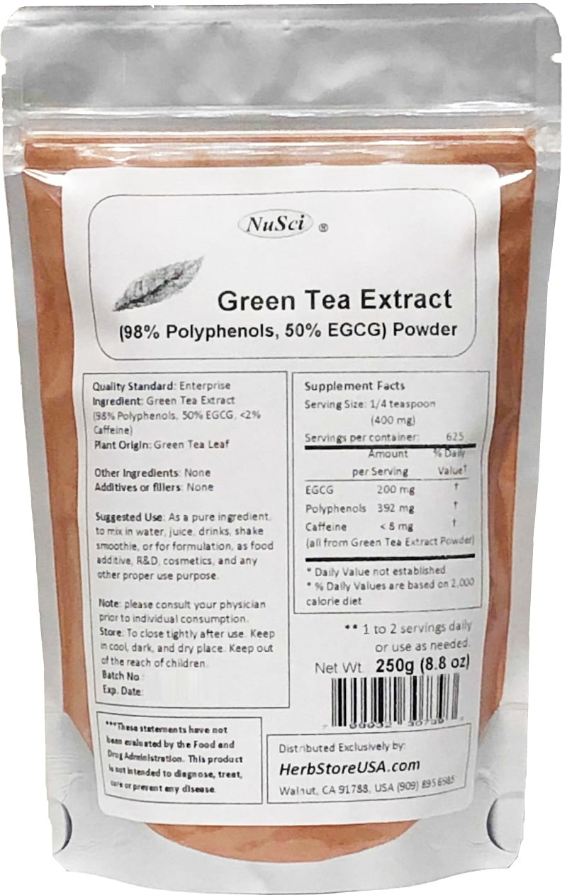 NuSci Green Tea Extract Bulk Powder Standardized 98 Polyphenols and 50