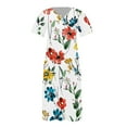 thumbnail image 4 of Women's Summer Maxi Dresses 2025 Casual Short Sleeve V Neck Long Dress Boho Floral Printed Button Down Sundress Flowy Beach Vacation Ladies Dress Ofertas Del Dia De Hoy Relampago History of Purchases, 4 of 5