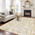 thumbnail image 3 of Farmhouse Yellow Large Area Rugs for Bedroom Living Room, Soft Non Slip Carpet Bedside Rug, Vintage Flower Leaf Botanical Plant Rectangular Floor Cover Kitchen Accent Rug 6'x9' for Dining Room/Office, 3 of 9