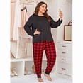 thumbnail image 4 of Conjunto de pijama Love Print de manga larga para mujer, 4 of 6