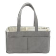 thumbnail image 2 of CHENjy Corduroy Diaper Caddy, Grey Nappy Caddy Organiser for Changing Table, Portable Storage Basket with Handles, Newborn Essentials for Travel, 14.2x7.9x7.1 Inch, 2 of 7