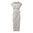 thumbnail image 4 of JIRNDf Robe d'Été pour Femmes Tendance 2025 Imprimée Col Rond Manches Courtes Robe Boho Ligne A Multicolore TG, 4 of 7