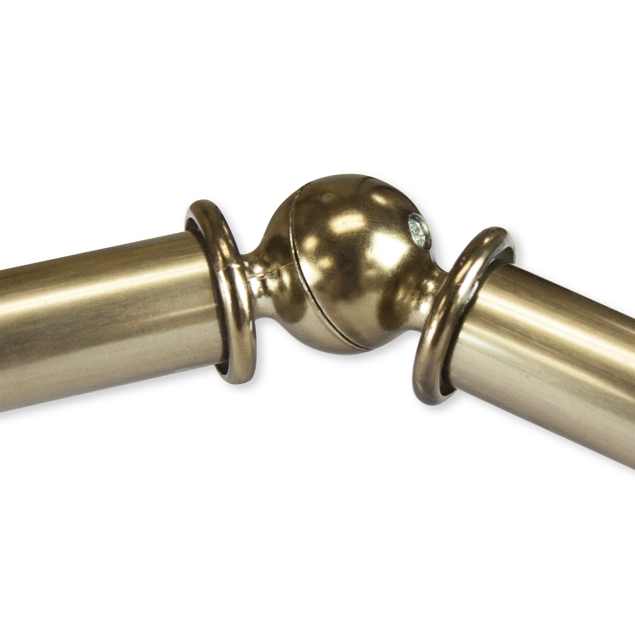 Central Design ABay-90-4 0.8125 in. Remi Bay Window Curtain Rod with Side Rod Extends Upto 20 to 36 in. & Center Rod Extends Upto 38 to 72 in., Antique Brass