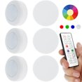 thumbnail image 1 of Iluminación 6/3 Piezas Led Puck Light 16 Colores Led Tap Light Brillo Regulable Debajo De Las Luces Del Mostrador Funciona Con Pilas Stick On Light Para La Iluminación Del Dormitorio De La Cocina Muyoka Hogar, 1 of 7