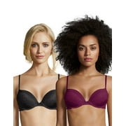 Maidenform Womens Push-Up Bras - Solid And Lace 2-Pack, 36DD
