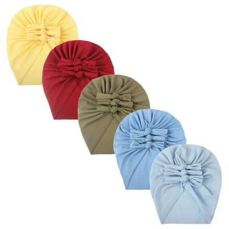 

Relanfenk Baby Hats Toddler Kids Girl Solid Bow Knotted Cap Beanie Headwear Accessories 5PC Hat