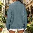 thumbnail image 5 of Plus Size Waffle Full Zip Up Sweatshirt Women No Hood - Oversized Loose Casual Long Sleeve Collared Jacket 2026 Fall Winter Clothes, Mint Green, XXL, 5 of 5