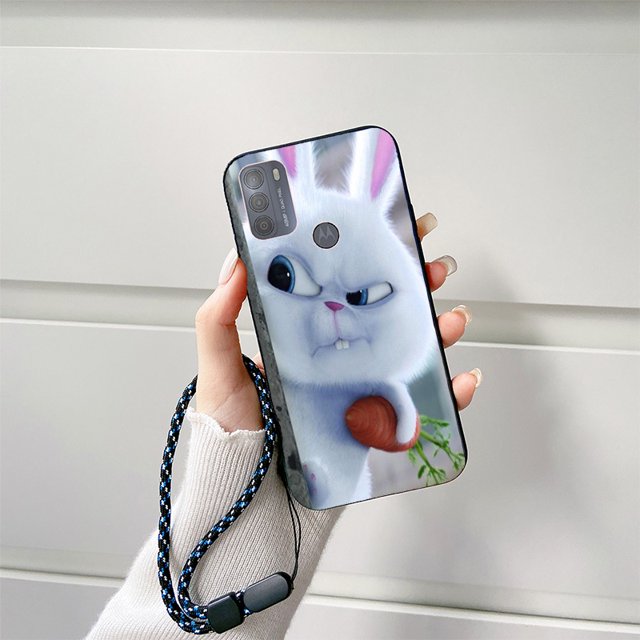 Funda para motorola Moto G20 G30 G50 G60 G100 Panda Minions Doraemon con correa