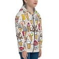 thumbnail image 5 of Xecao Ice Cream Pattern Zip Up Hoodies for Boys Girls, Sweatshirt with Pockets-Small, 5 of 6