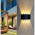thumbnail image 2 of Aplique de pared LED moderno de 8 W, aplique de pared de aluminio negro, aplique de pared exterior impermeable IP65, adecuado para decoración de iluminación en pasillos, escaleras, salas de estar, bla, 2 of 5
