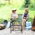 thumbnail image 6 of Sunnydaze Outdoor Patio Bench with Black Checkered Design - Durable Cast Aluminum Metal Garden Bench - 2-Person Patio Decor Seating - Front Porch Furniture - Entryway Bench, 6 of 13
