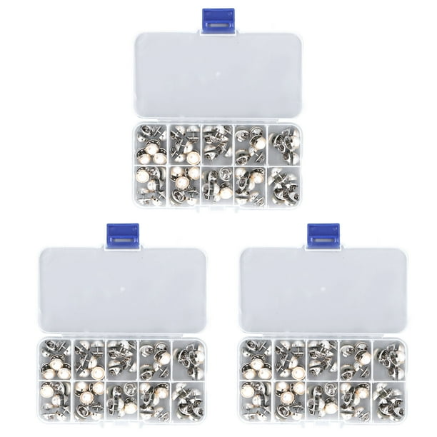 150 botones de plástico y metal con cabeza redonda y perla, ideales para broches de mujer, suéteres, vestidos y pantalones.