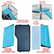 Mcage Deluxe 2-Story Metal Small Animal Critter Rolling Cage Large Durable Front Door for Guinea Pig, Ferret, Rabbit, Mouse, Rat with Removable Tray, Water Bottle & More