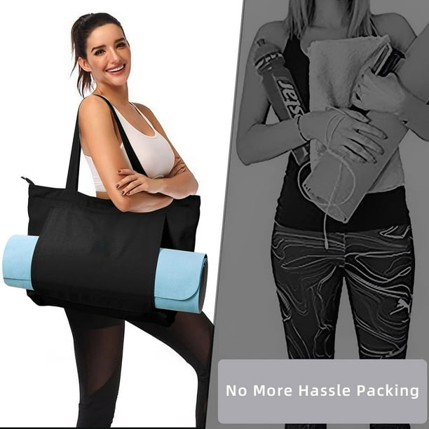BAGSMART Sac fourre-tout pour femme, grand sac de sport léger avec sangle pour tapis de yoga, sac à bandoulière matelassé pour voyage et travail 15 BAGSMART Sac fourre-tout pour femme, grand sac de sport léger avec sangle pour tapis de yoga, sac à bandoulière matelassé pour voyage et travail 15