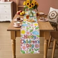 thumbnail image 2 of Children's Day Table Runner 70 Inches, Cartoon Cute Flowers Leaf Pink Plaid Bed Runner Dresser Scarves Tabletop for Indoor Outdoor Parties/Ceremony/Banquet, 13" x 70", 2 of 9