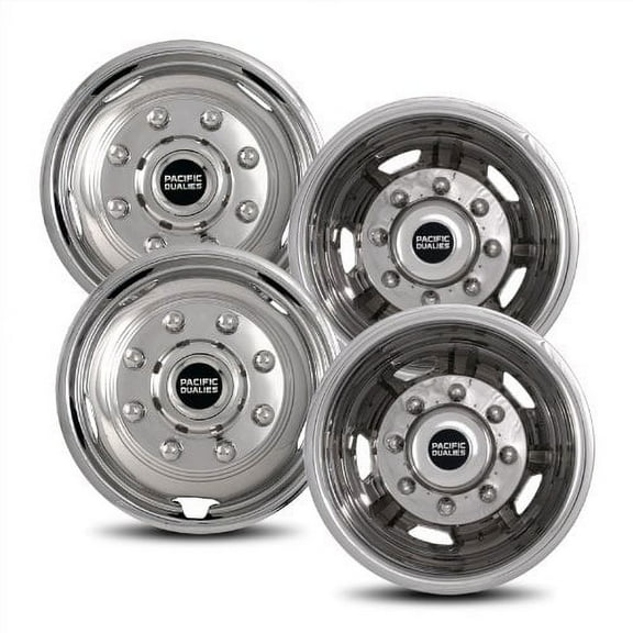 Pacific Dualies 30-1708 17" Polished Stainless Steel Wheel Simulator Kit with 8