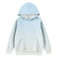thumbnail image 3 of TQWQT Girls Sky Blue Hoodie Size 10-12 Plain Pullover Top Hooded Long Sleeve Gradient Trendy Sweatshirts Oversized Cute Sweatshirts 13-14 Years, 3 of 5