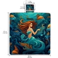 thumbnail image 2 of Mermaid Canvas Picnic Mat - Waterproof Outdoor Blanket - Large Portable Mats with Travel Bag for Picnics and Family Gatherings - Foldable, Easy to Clean, and Durable Design, 2 of 6
