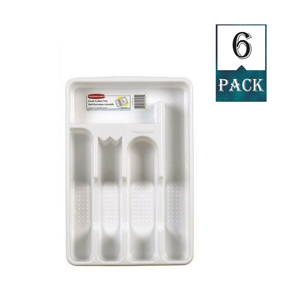 Rubbermaid Silverware Cutlery Tray White (Pack Of 6)