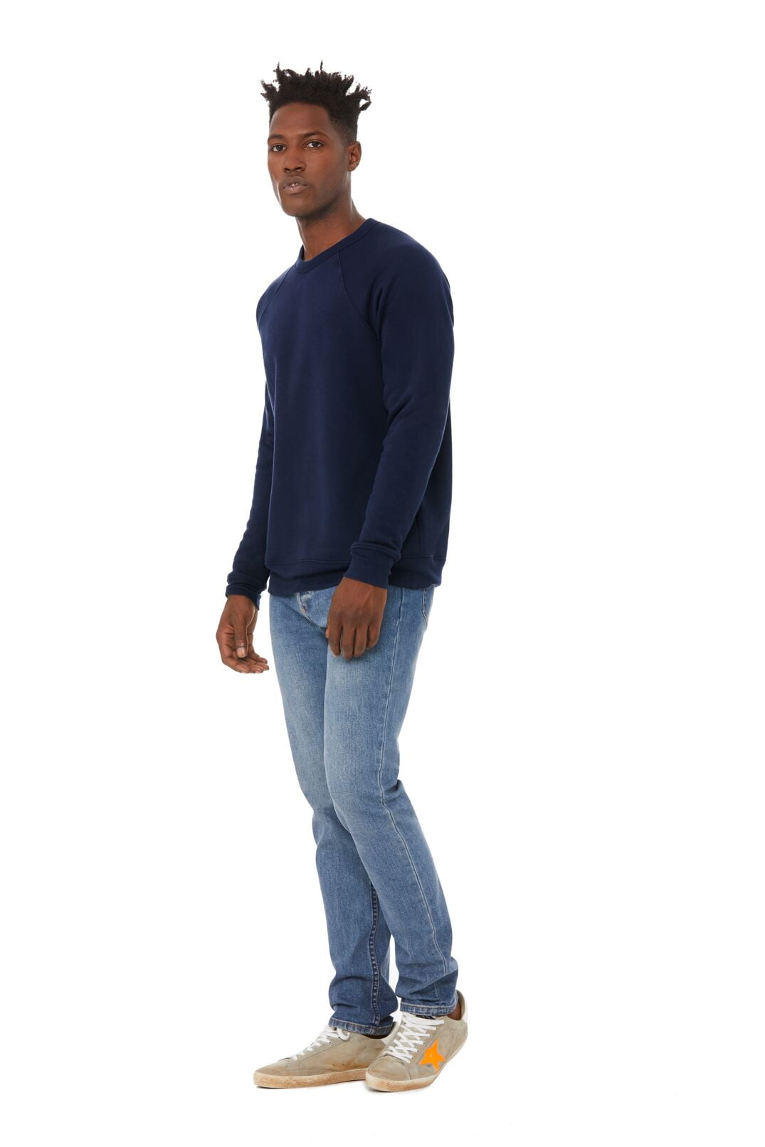 BELLA+CANVAS Adult Crew Neck Personalized Sweatshirt, Create your own Designs, Navy, Large, Unisex