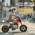 thumbnail image 2 of BCARORUR 24V Ride on Toys with Remote Control, Kids Ride On Motorcycle with 200W High Speed Hub Motor, Powered Dirt Bike with Rear Wheel Shock Absorber, Adjustable Speed, LED, Bluetooth, Music, Red, 2 of 7