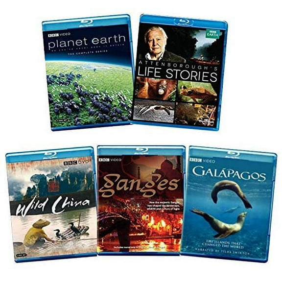 Ultimate David Attenborough & BBC Earth 5-Volume Nature Blu-ray Collection - Planet Earth: The Complete Series / Attenborough’s Life Stories / Wild China  / Galapagos [Bluray Set]
