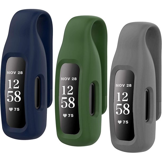 Paquete de 3 clips de repuesto para Fitbit Inspire 2, clip de silicona suave y cómodo, accesorio de soporte de protección 360 compatible con Fibit Inspire 2