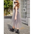 thumbnail image 5 of Arshiner Girls Chic Dresses Formal Sleeveless Contrast Mesh High Low Dress with Belt Party Wedding, 5 of 6