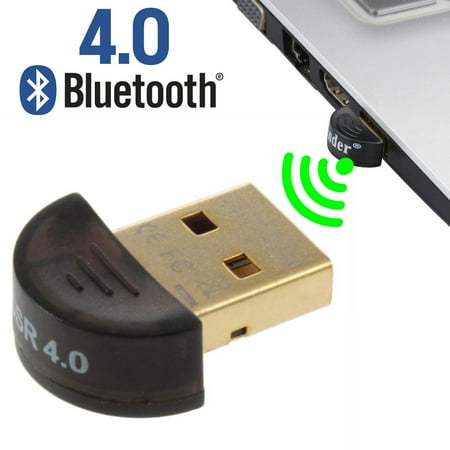 Bluetooth 4.0 USB Adapter, Gold Plated Micro Dongle 33ft/10m Compatible with Windows 10,8.1/8,7,Vista, XP, 32/64 Bit for Desktop , Laptop,