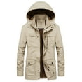 thumbnail image 1 of Parka con capucha y forro de piel gruesa y cálida para hombre, abrigo largo de forro polar, 1 of 5