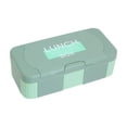 thumbnail image 2 of Interchangeable Bento Lunch Box with Removable 2- and 3-Compartment Inserts, 1100ml Capacity, Microwave-Safe Food-Grade Plastic, Includes Utensils Green, 2 of 6