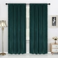 thumbnail image 1 of Coolmee Velvet Curtains for Bedroom - Luxury Pom Pom Tasseled Room Darkening Rod Pocket Window Curtain， Green, W42 x L84 inches, 2 Panels, 1 of 7