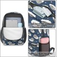 thumbnail image 4 of Sleeping Cat and Cloud Blue Pattern 17" Waterproof Oxford School Backpacks for Teens, S-Shape Padded Straps, for School, Travel, Hiking, Camping, 4 of 5