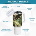 thumbnail image 4 of Green Butterfly Moon 40 oz Tumbler with Handle Insulated&nbsp;Travel Mug&nbsp;Lid Straw Leak Proof Steel Vacuum Water Bottles Glasses Fits in Car Cup Holder, 4 of 7