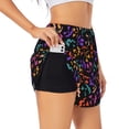 thumbnail image 3 of Lsque Colorful Pumpkin Faces Printed Women's Running Shorts with Liner Pockets,Elastic Quick Dry Workout Athletic Gym Yoga Shorts,Womens High Waist Shorts-Small, 3 of 9