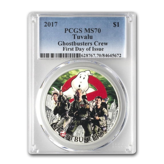 2017 Tuvalu 1 oz Silver Ghostbusters™ Crew MS-70 PCGS