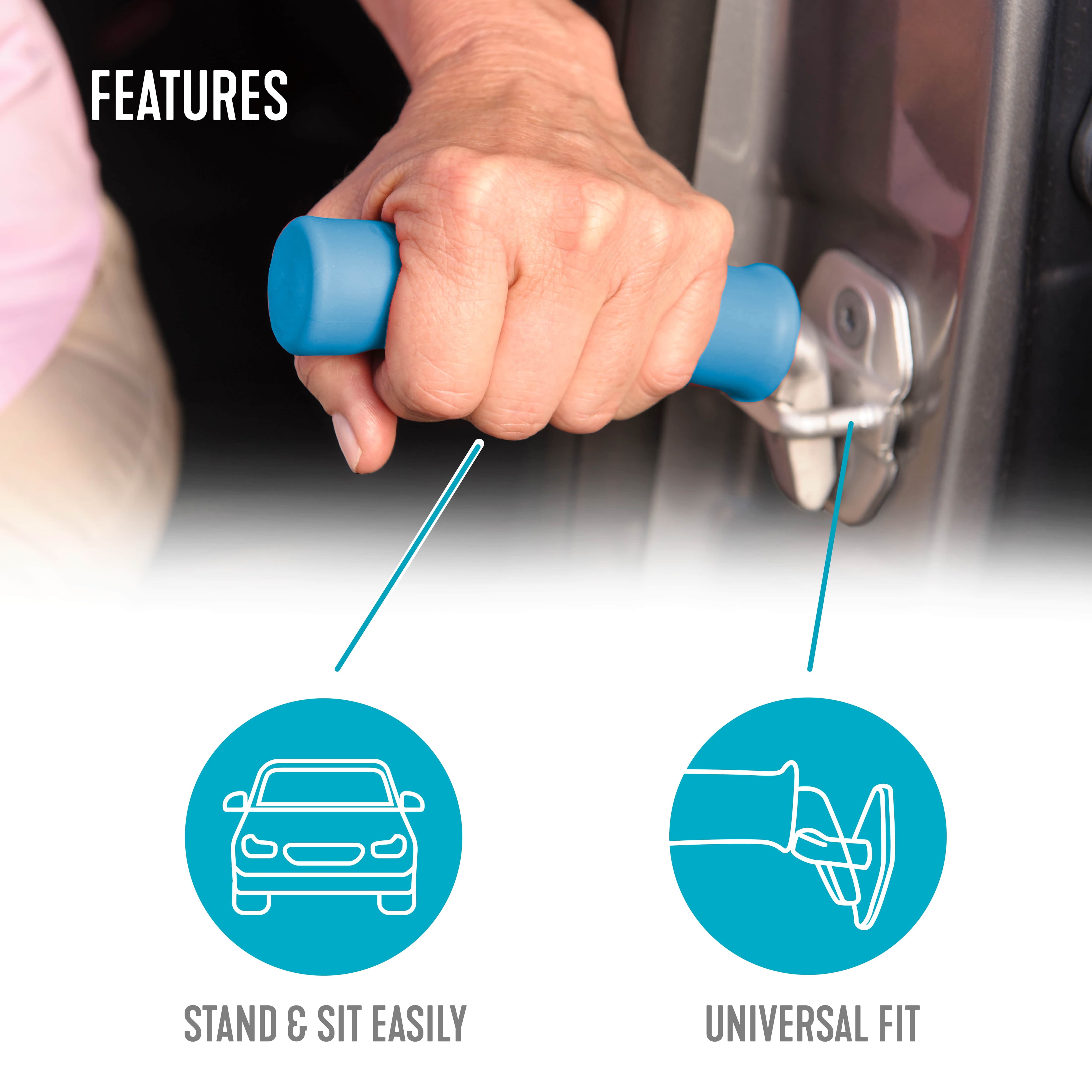 Able Life Vehicle Support Handle and Mobility Aid, Portable Car Assist Grab Bar for Sit-to-Stand Assistance, Ideal for Seniors and Adults, Durable Door Handle Support with Ergonomic Design, Blue