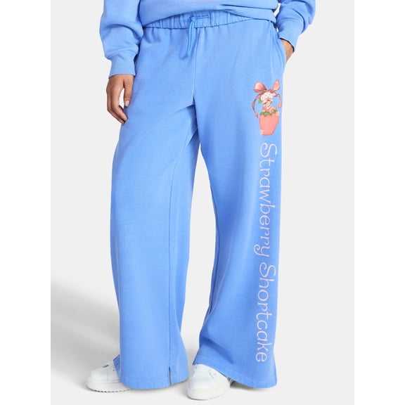 Strawberry Shortcake Women's Satin Bow Graphic Fleece Sweatpants, Sizes XXS-XXL