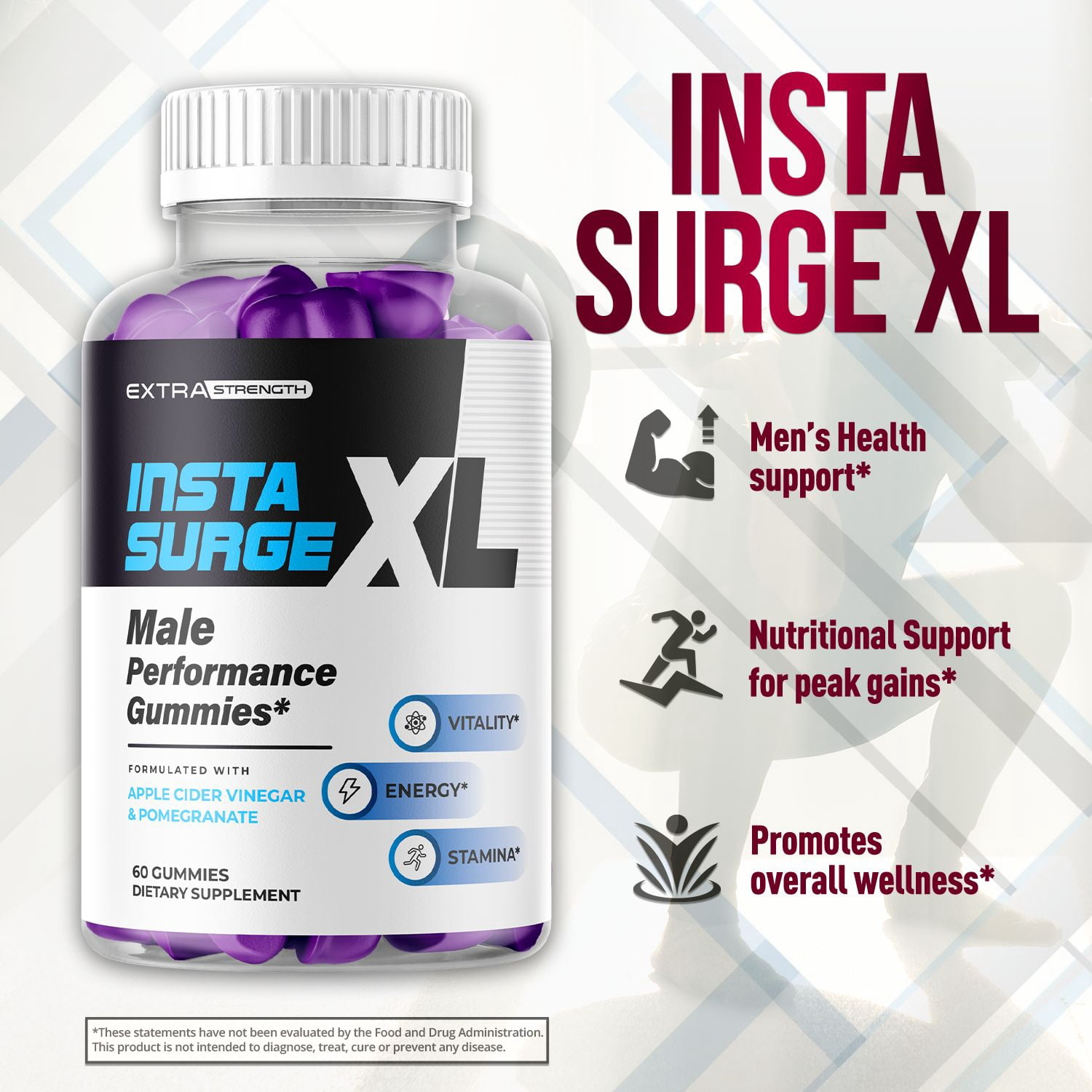 Insta Surge XL Gummies Advanced Formula All Natural Vitamin Supplement InstaSurge XL 120 Gummies