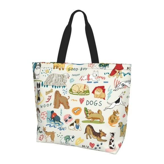 Yiaed Dogs Funny Pets Print Handbag for Women Tote Purse Shoulder Bag Large Fashion Hobo Purse Handbag Shopping Tote