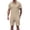 03# Khaki, variant on Zenithor Men's 2 Piece Rib Collar Shirts and Cargo Shorts Set Textured Short Sleeve Top Match Set Summer Beach Outfits S-3XL