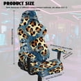 thumbnail image 4 of TSOVTHRID Denim Leopard Print 4 Pieces Gaming Chair Cover Stretchable Computer Chair Seat Slipcovers Universal Fit Gaming Chair Slipcovers with Armrest Covers, 4 of 7