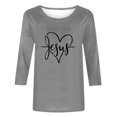 thumbnail image 4 of Xihbxyly Blouses pour Femmes Manches 3/4 T-shirt Imprimé Mode Manches 3/4 Blouse Col Rond Hauts Décontractés, 4 of 4