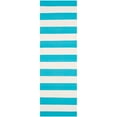 thumbnail image 2 of SAFAVIEH Montauk Saranna Striped Cotton Runner Rug, Turquoise/Ivory, 2'3" x 7', 2 of 5