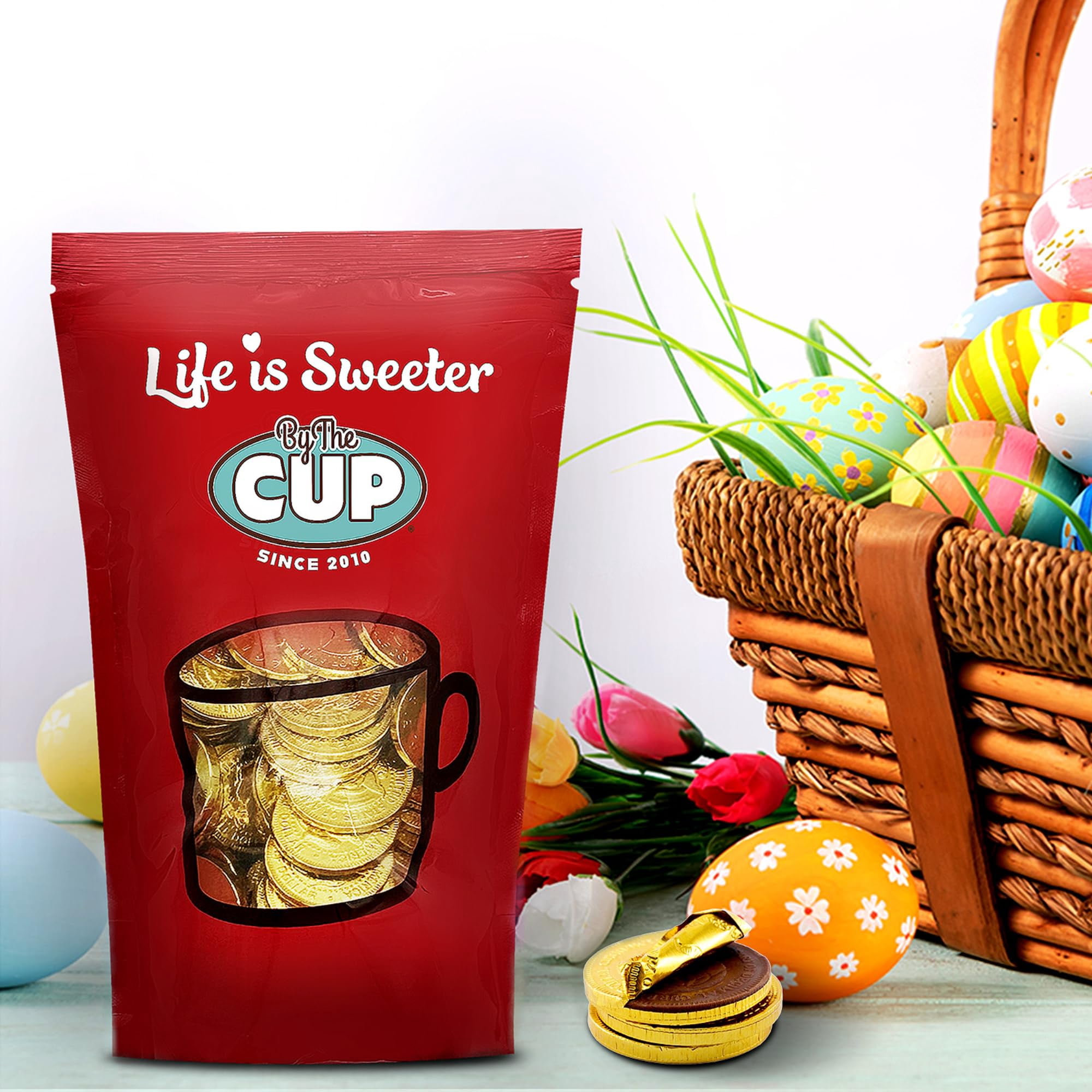 By The Cup Milk Chocolate Gold Coins, 5 lb Bulk Bag