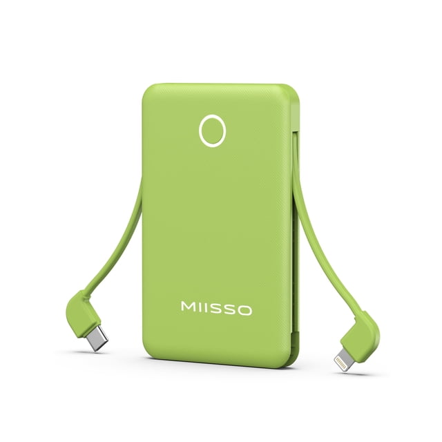 Power Bank miisso de 6000 mAh ultradelgado con cables integrados
