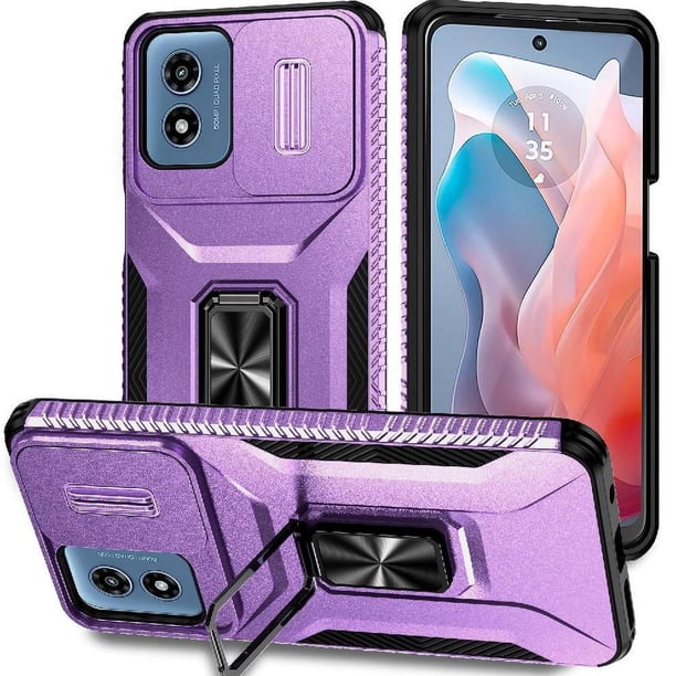 Funda para GANGXUN Motorola Moto G Play 2024 - Soporte metálico, Función magnética, Morado